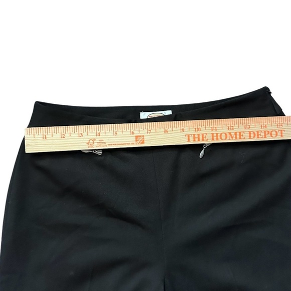 Talbots Petites Stretch Black Straight-Leg Pants Zip Front Pockets Size 8P - Picture 4 of 8